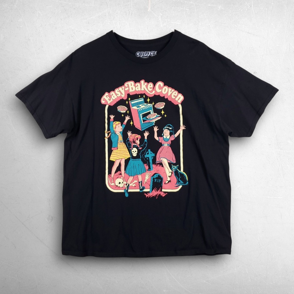 Easy Bake Coven Graphic T Shirt Men XL Black Goth Spooky Creepycore Creepy Co